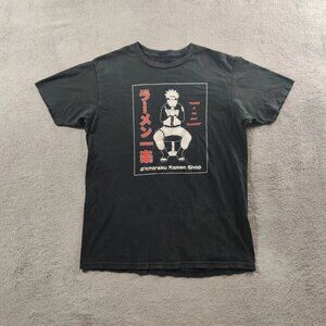 Naruto Shippuden Shirt Adult Mens Large Black Short Sleeve Anime Ramen